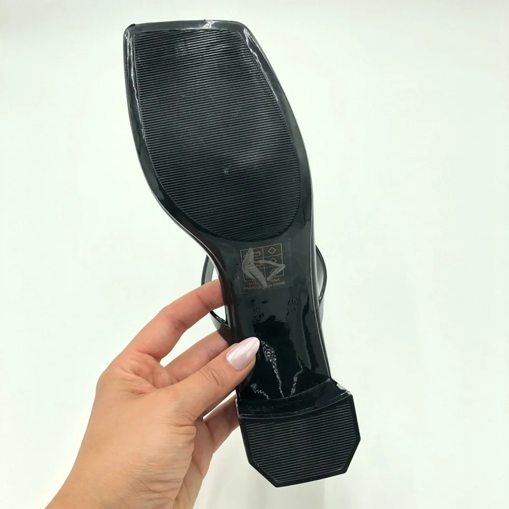 NWOT Black Jeffrey Campbell Jamm-3 Jelly Slide Sandal Heels Size 10